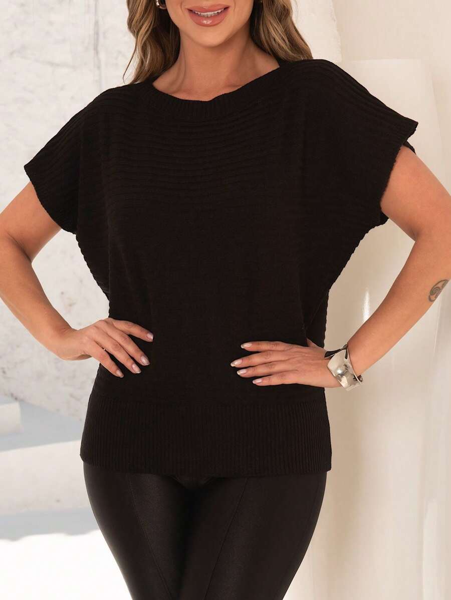 Blusa Feminina elegante tricot Manga Morcego modal