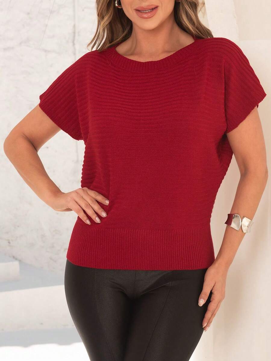 Blusa Feminina elegante tricot Manga Morcego modal
