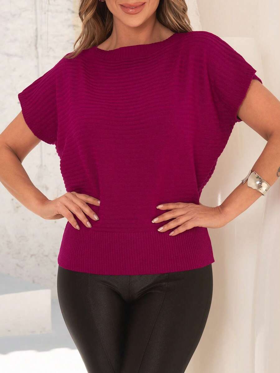 Blusa Feminina elegante tricot Manga Morcego modal