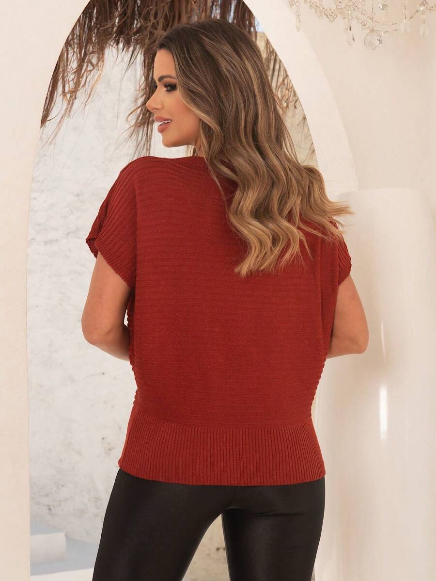 Blusa Feminina elegante tricot Manga Morcego modal
