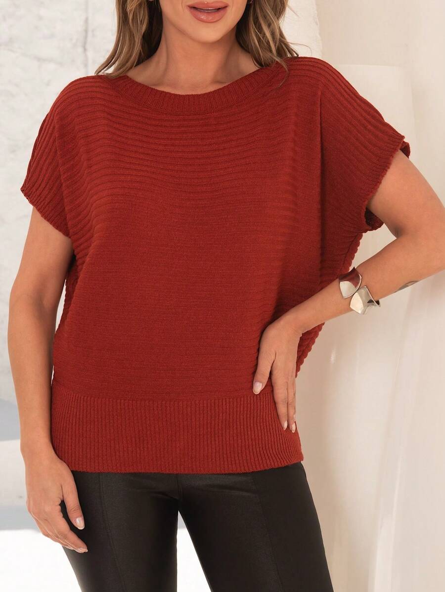 Blusa Feminina elegante tricot Manga Morcego modal