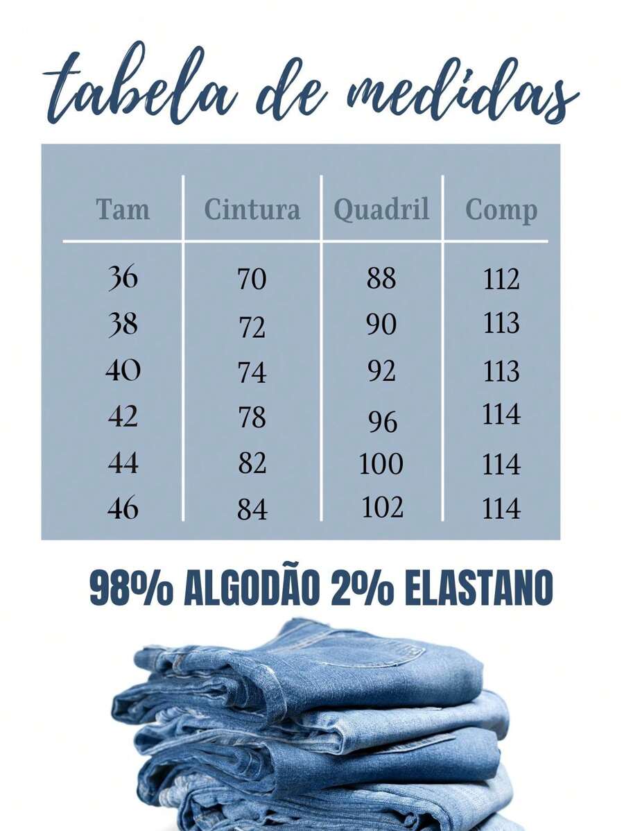 Calça Sarja Alfaiataria Modelagem Reta Areia/Preto/Branca/Caqui Cintura Alta Feminina