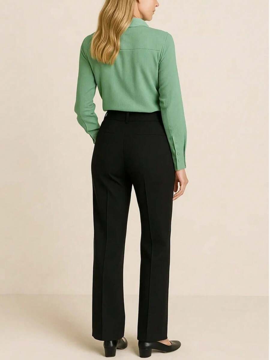 Calça Alfaiataria Feminina Cintura Alta Pantalona Social Chic